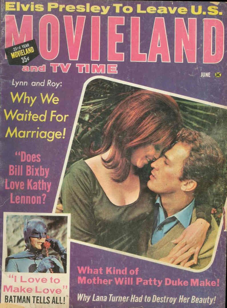 MOVIELAND/MOVIELAND AND TV TIME magazine side cover June 1966