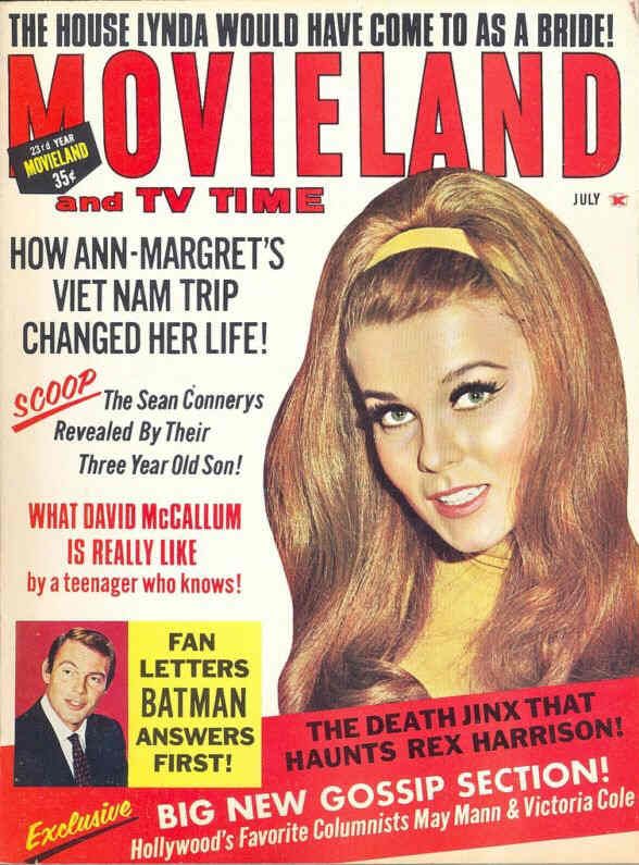 MOVIELAND/MOVIELAND AND TV TIME magazine side cover July 1966