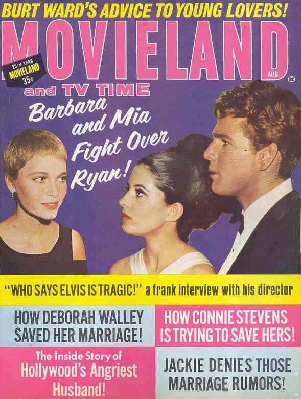 MOVIELAND/MOVIELAND AND TV TIME magazine side cover August 1966