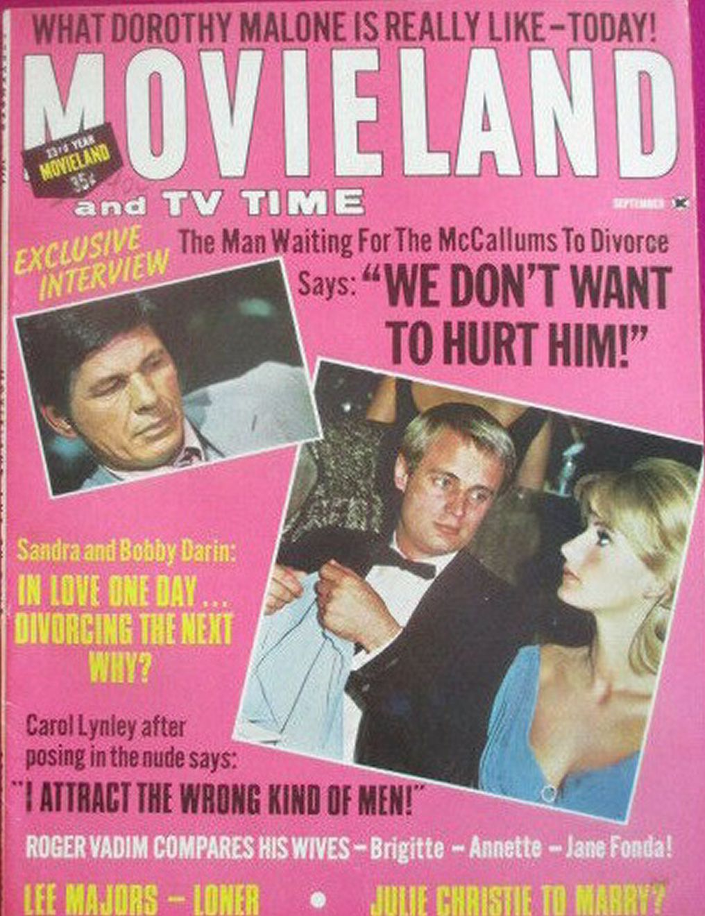 MOVIELAND/MOVIELAND AND TV TIME magazine side cover September 1966