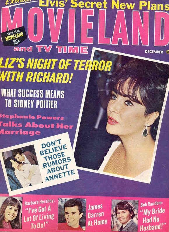 MOVIELAND/MOVIELAND AND TV TIME magazine side cover December 1966