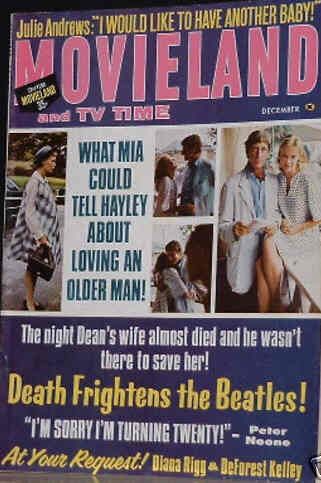 MOVIELAND/MOVIELAND AND TV TIME magazine side cover December 1967