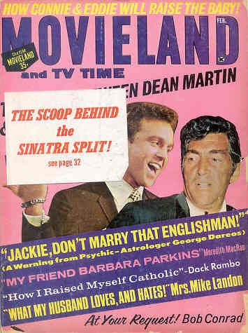 MOVIELAND/MOVIELAND AND TV TIME magazine side cover February 1968