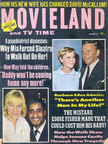 MOVIELAND/MOVIELAND AND TV TIME magazine side cover March 1968