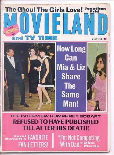 MOVIELAND/MOVIELAND AND TV TIME magazine side cover August 1968