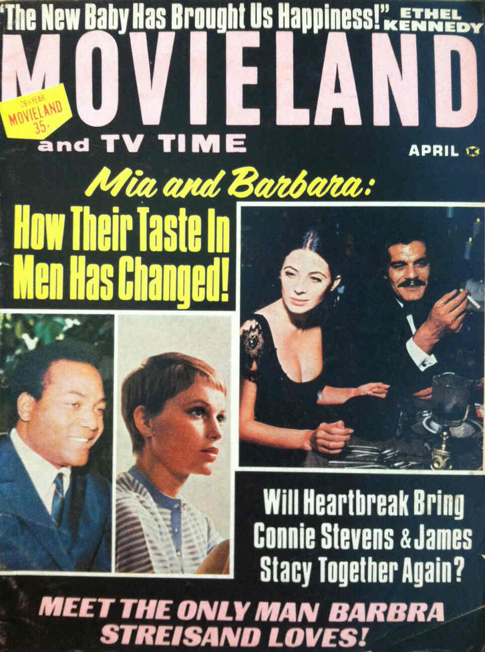 MOVIELAND/MOVIELAND AND TV TIME magazine side cover April 1969