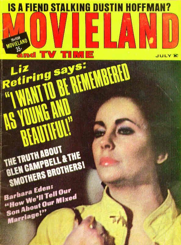 MOVIELAND/MOVIELAND AND TV TIME magazine side cover July 1969