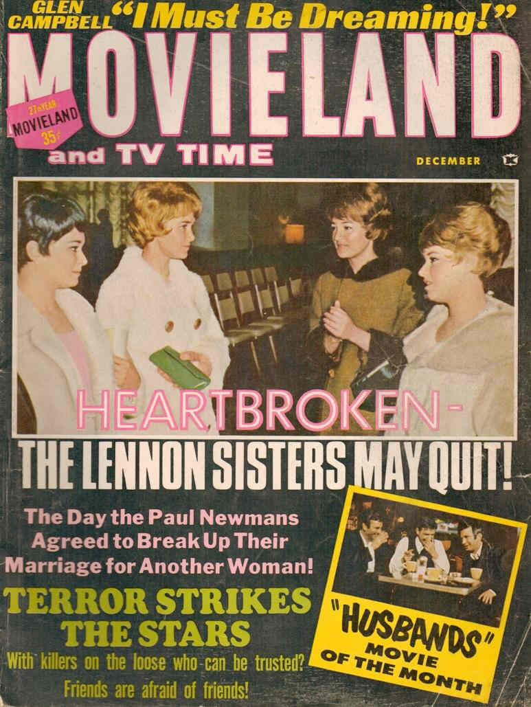 MOVIELAND/MOVIELAND AND TV TIME magazine side cover December 1969