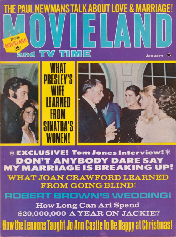 MOVIELAND/MOVIELAND AND TV TIME magazine side cover January 1970