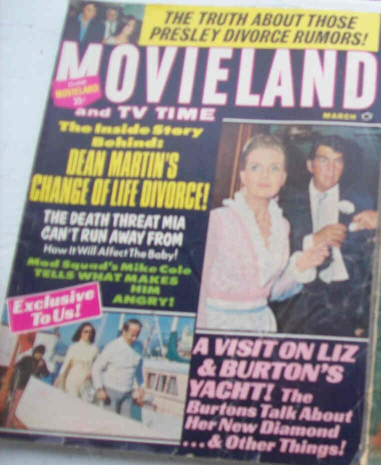 MOVIELAND/MOVIELAND AND TV TIME magazine side cover March 1970