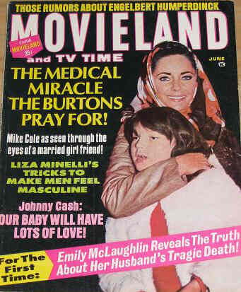 MOVIELAND/MOVIELAND AND TV TIME magazine side cover June 1970