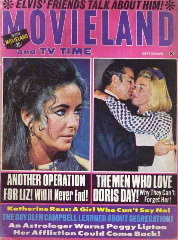 MOVIELAND/MOVIELAND AND TV TIME magazine side cover September 1970