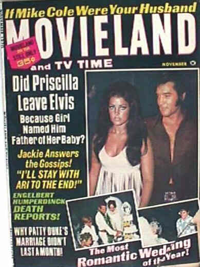 MOVIELAND/MOVIELAND AND TV TIME magazine side cover November 1970