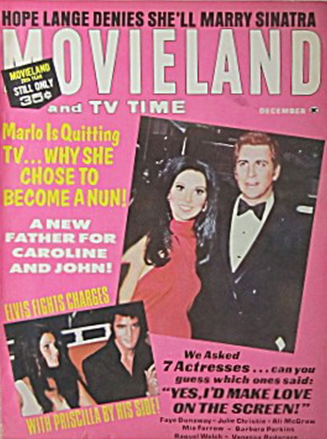 MOVIELAND/MOVIELAND AND TV TIME magazine side cover December 1970