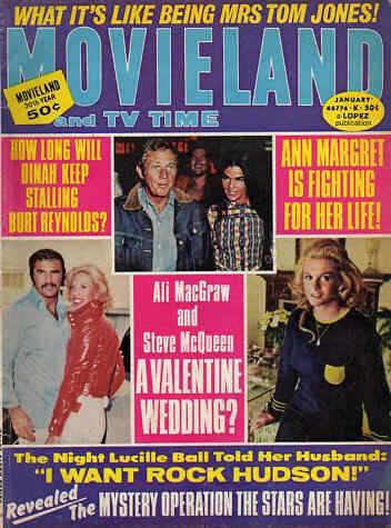 MOVIELAND/MOVIELAND AND TV TIME magazine side cover January 1973