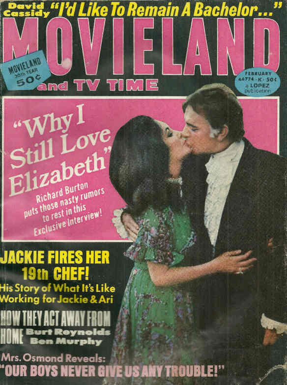 MOVIELAND/MOVIELAND AND TV TIME magazine side cover February 1973