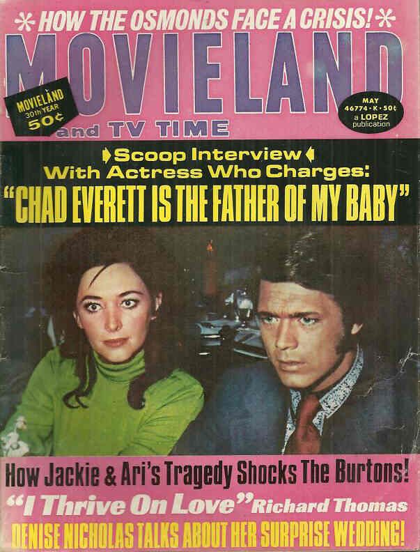 MOVIELAND/MOVIELAND AND TV TIME magazine side cover May 1973