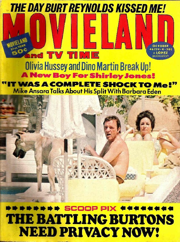 MOVIELAND/MOVIELAND AND TV TIME magazine side cover October 1973