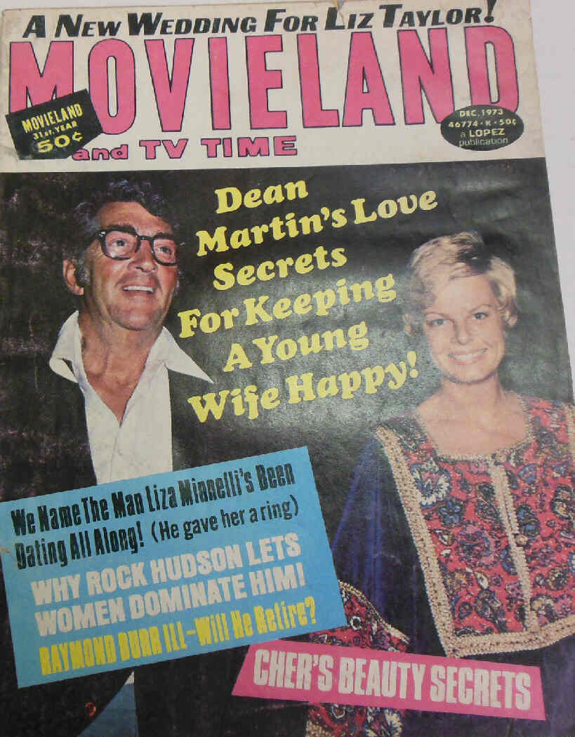 MOVIELAND/MOVIELAND AND TV TIME magazine side cover December 1973