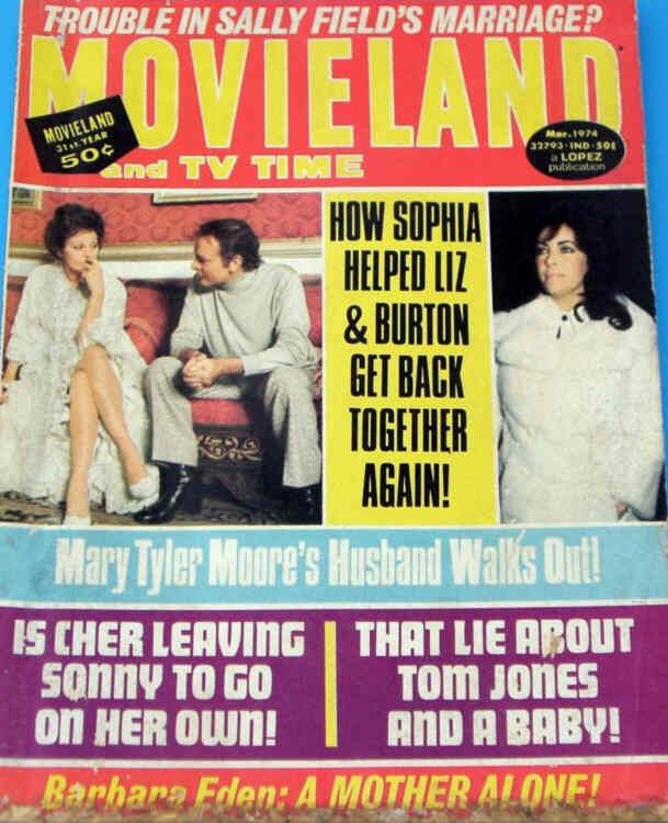 MOVIELAND/MOVIELAND AND TV TIME magazine side cover March 1974