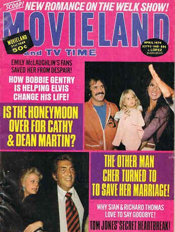 MOVIELAND/MOVIELAND AND TV TIME magazine side cover April 1974