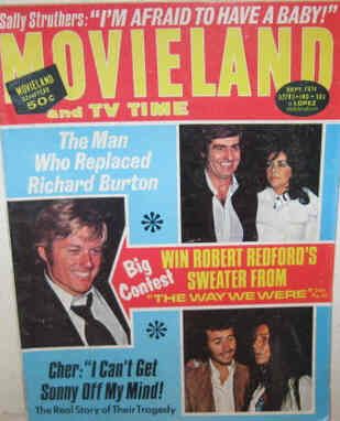 MOVIELAND/MOVIELAND AND TV TIME magazine side cover September 1974