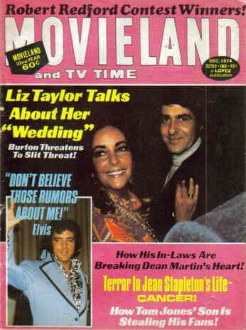 MOVIELAND/MOVIELAND AND TV TIME magazine side cover December 1974