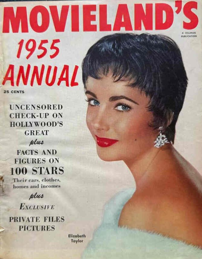 MOVIELAND/MOVIELAND AND TV TIME magazine side cover  Annual  1955