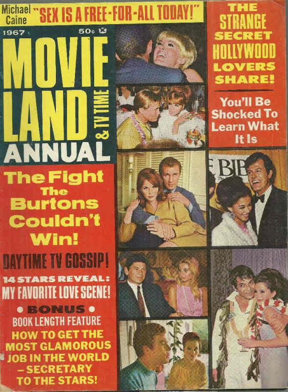 MOVIELAND/MOVIELAND AND TV TIME magazine side cover  Annual  1967