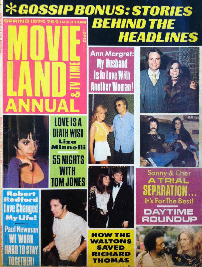 MOVIELAND/MOVIELAND AND TV TIME magazine side cover Spring 1974