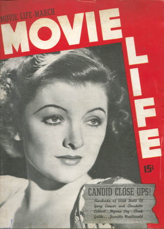 MOVIE LIFE magazine side cover March 1938