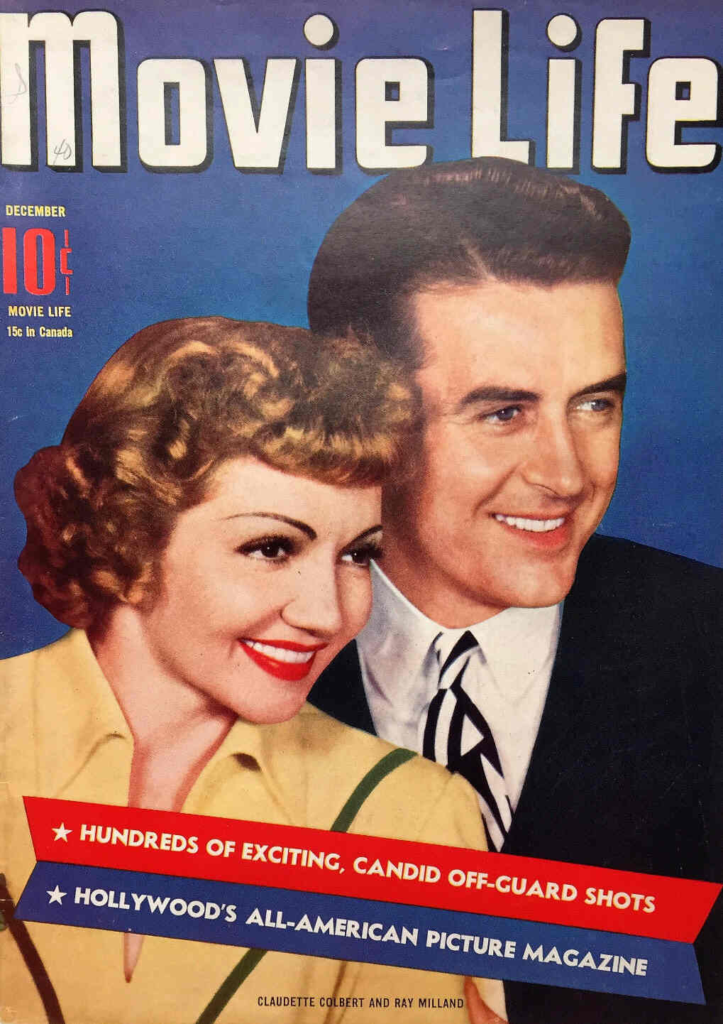 MOVIE LIFE magazine side cover December 1940
