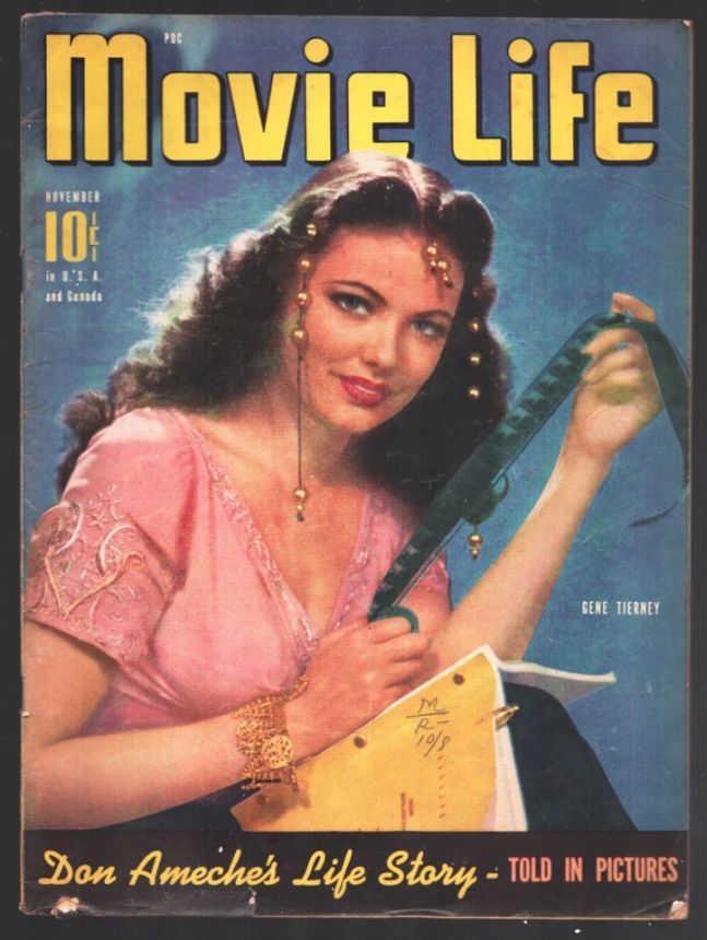 MOVIE LIFE magazine side cover November 1941