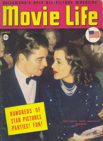 MOVIE LIFE magazine side cover August 1942