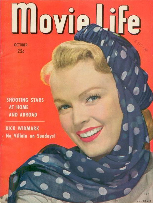 MOVIE LIFE magazine side cover October 1949