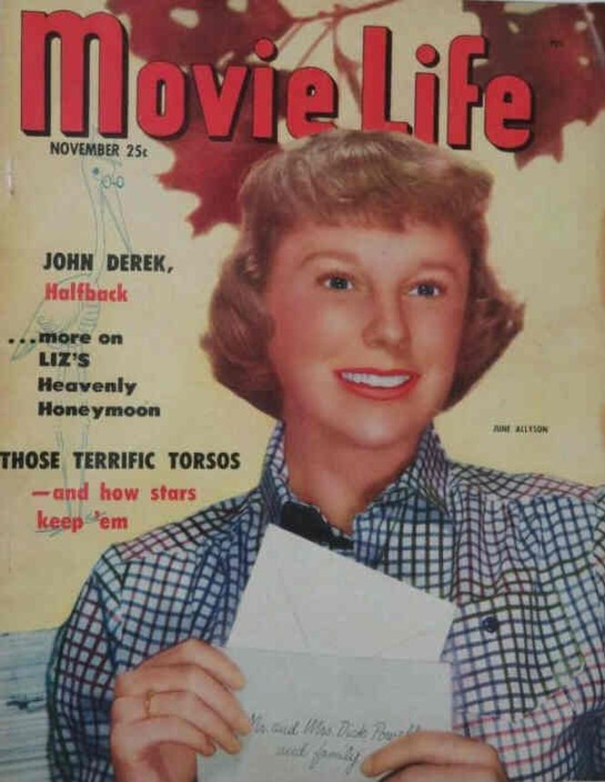 MOVIE LIFE magazine side cover November 1950