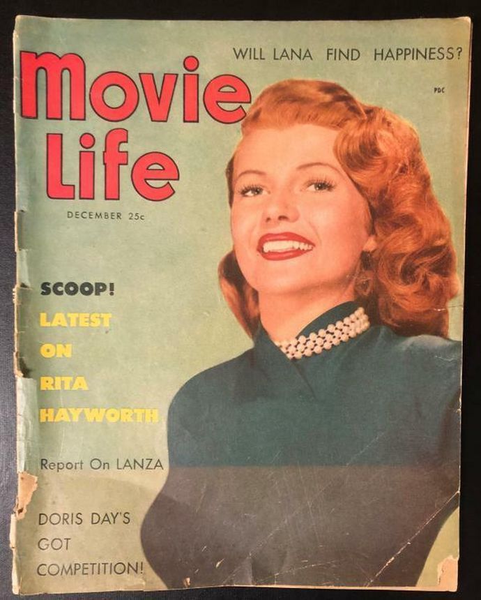 MOVIE LIFE magazine side cover December 1952