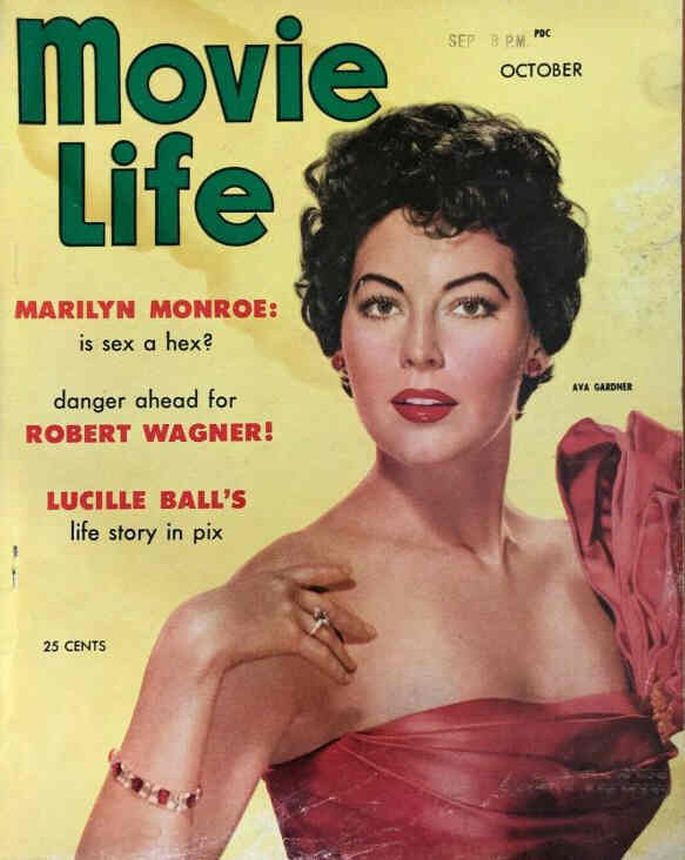 MOVIE LIFE magazine side cover October 1953