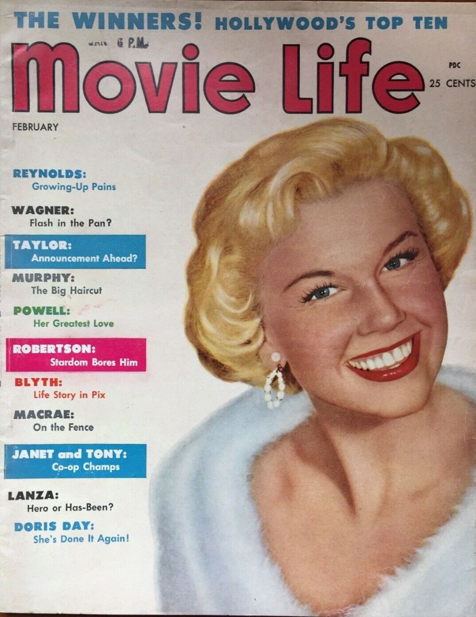 MOVIE LIFE magazine side cover February 1954