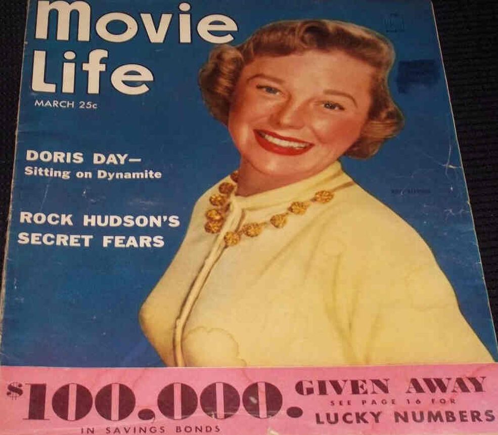 MOVIE LIFE magazine side cover March 1954