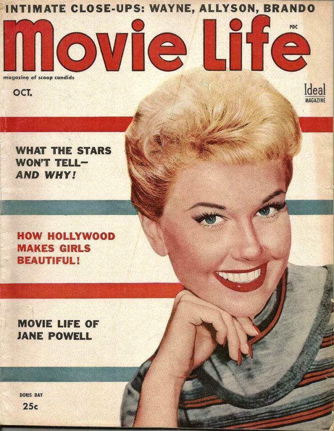 MOVIE LIFE magazine side cover October 1954