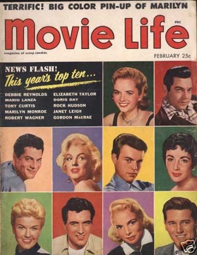 MOVIE LIFE magazine side cover February 1955