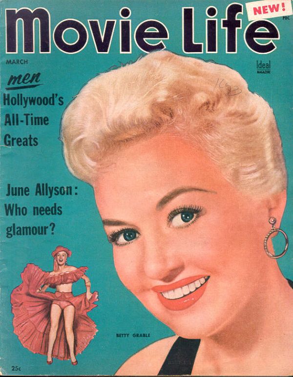 MOVIE LIFE magazine side cover March 1955