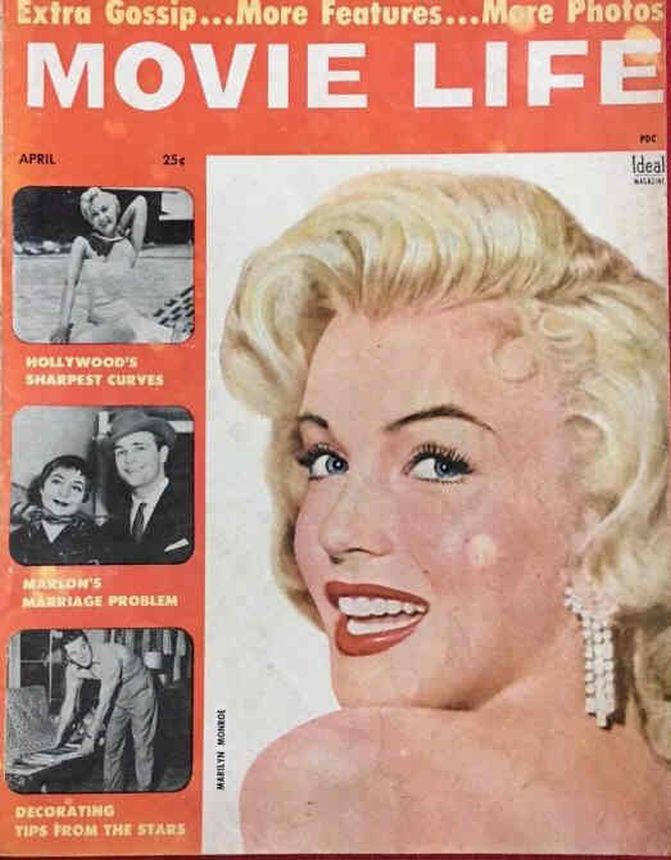 MOVIE LIFE magazine side cover April 1955