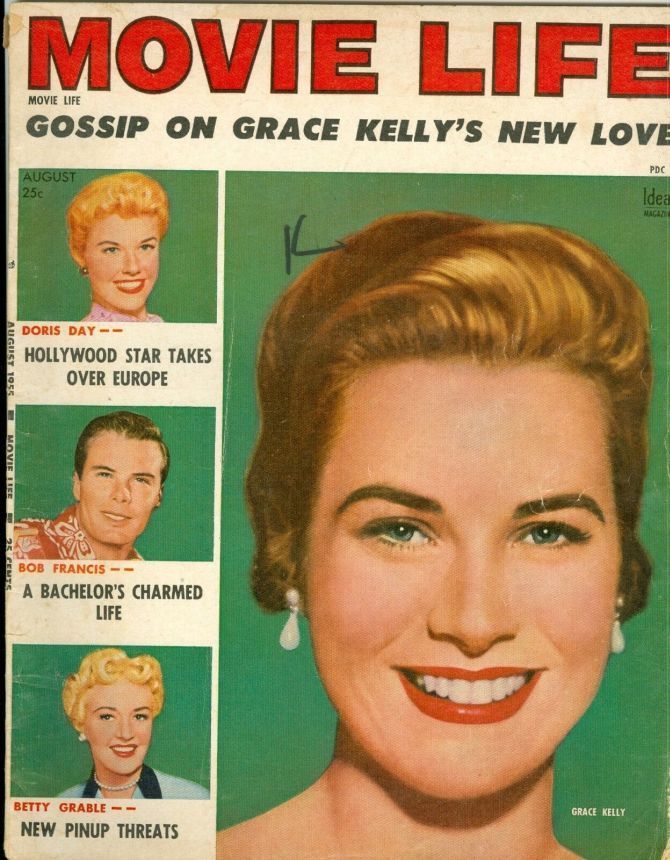 MOVIE LIFE magazine side cover August 1955