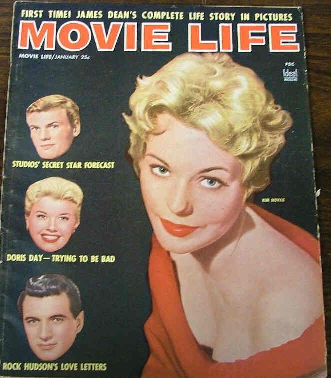 MOVIE LIFE magazine side cover January 1956