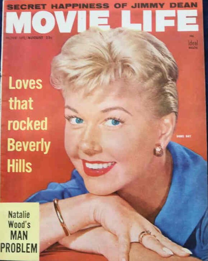 MOVIE LIFE magazine side cover August 1956