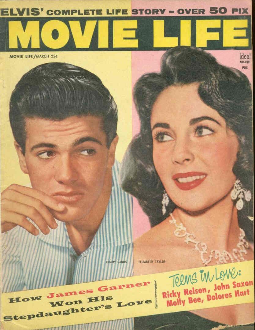 MOVIE LIFE magazine side cover March 1958