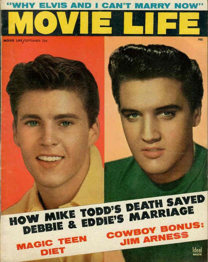 MOVIE LIFE magazine side cover September 1958