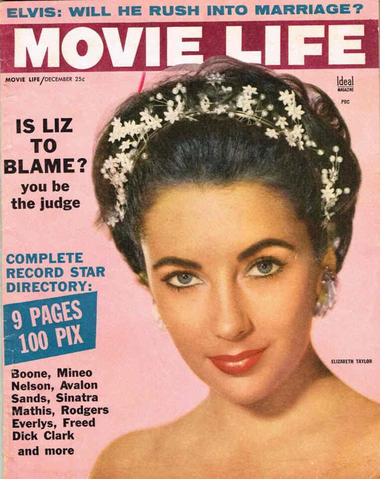 MOVIE LIFE magazine side cover December 1958